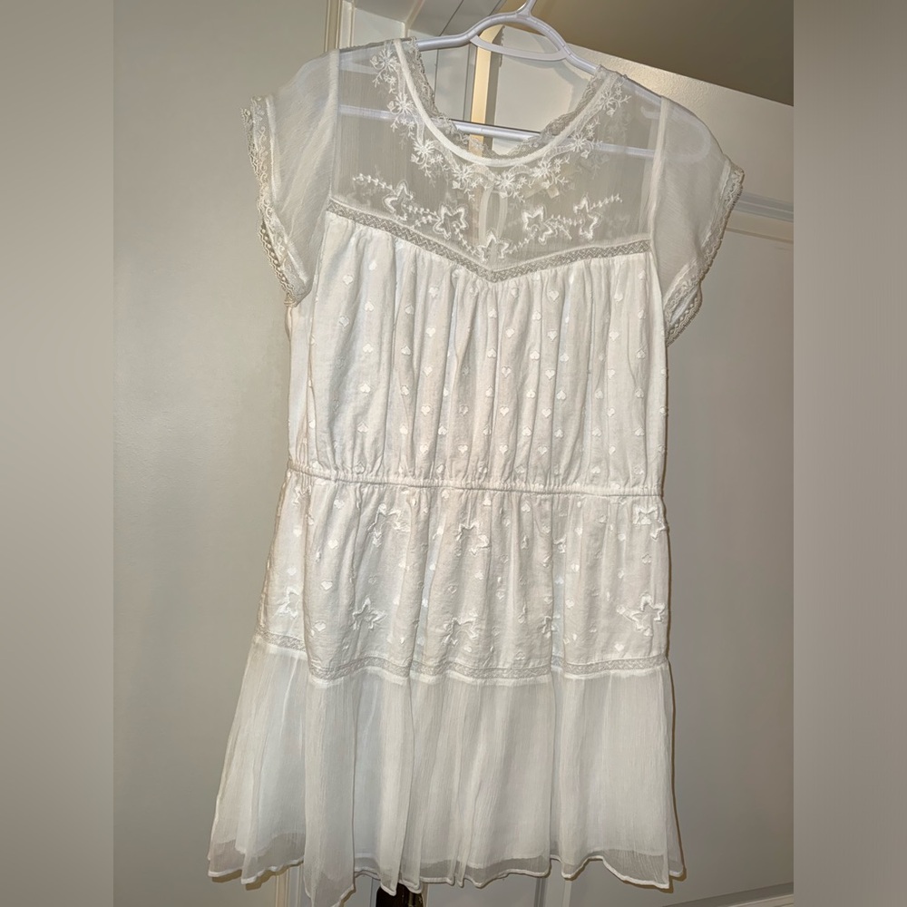 White Embroidered Sheer Dress